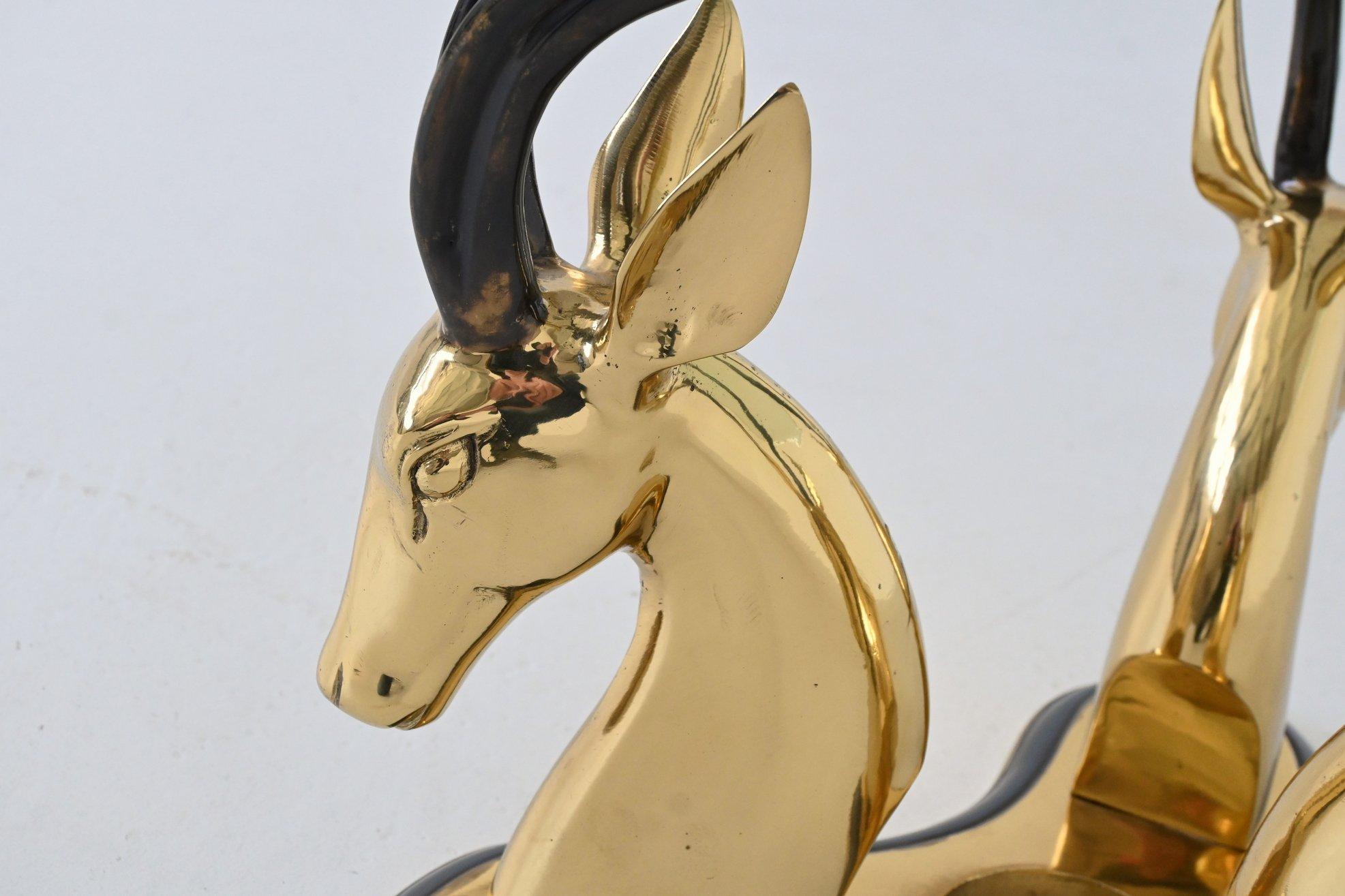 Antilope française de style Hollywood Regency en laiton, 1970 en vente 6