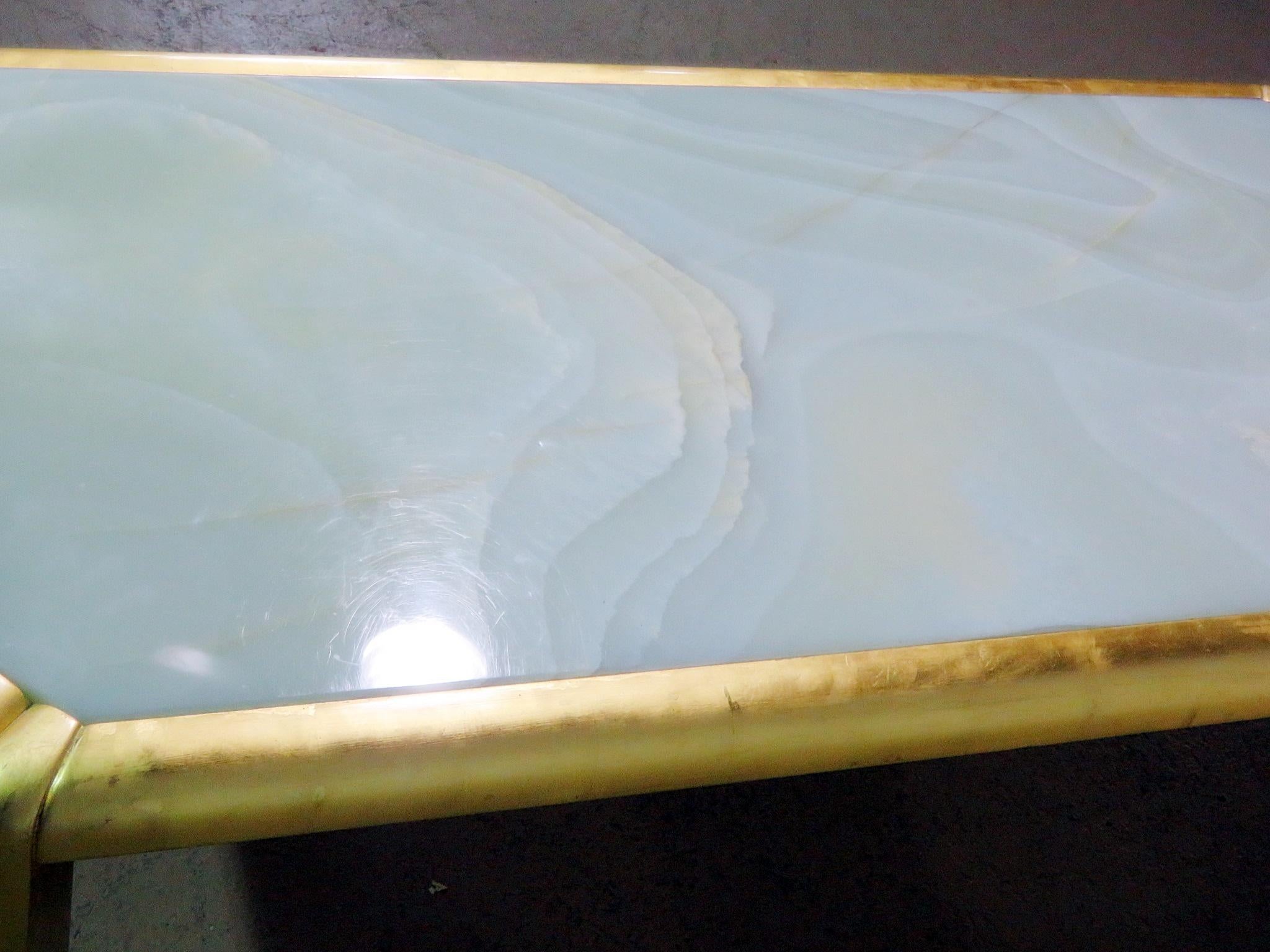 20th Century French Gilded Marble Top Skyscraper Style Art Deco Coffee Cocktail Table
