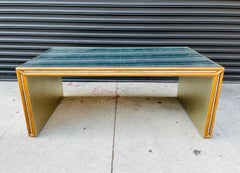Hollywood Regency Style Coffee Table in Giltwood & Antique Mirror