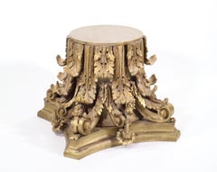 Hollywood Regency Style Corinthian Capital Side Table or Pedestal