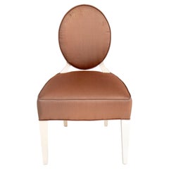 Hollywood Regency Style Cream Lacquer Side Chair