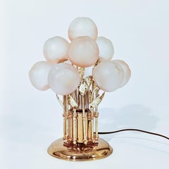 Stile Hollywood Regency. Lampade da tavolo in cristallo a forma di mela, Italia, anni '70