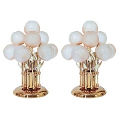 Hollywood Regency style. Crystal apples table lamps, Italy, 1970s