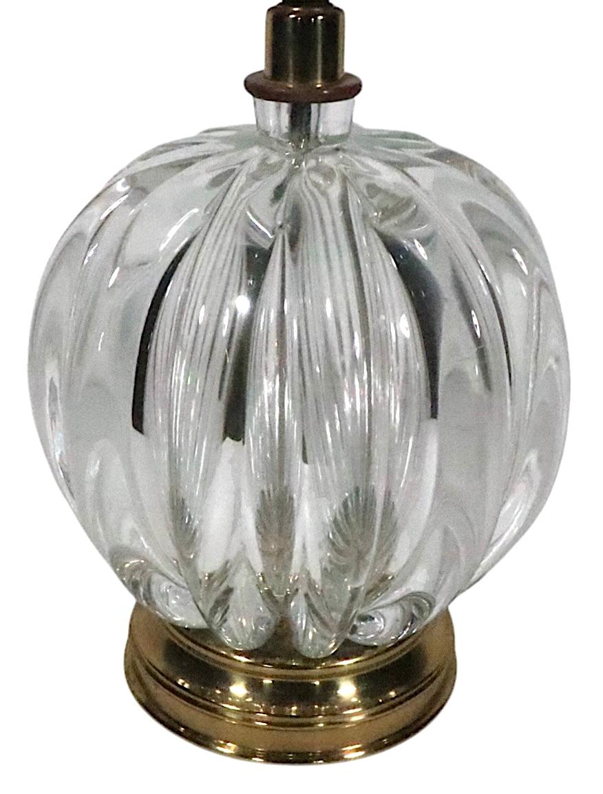 Hollywood Regency Style Crystal Ball Form Table Lamp att. to Seguso For Sale 9