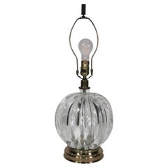 Hollywood Regency Style Crystal Ball Form Table Lamp att. to Seguso