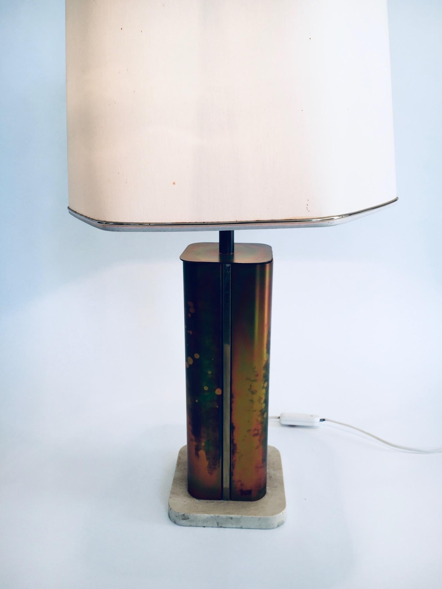 Brass Hollywood Regency Style Design Table Lamp by Fedam, Holland, 1970's