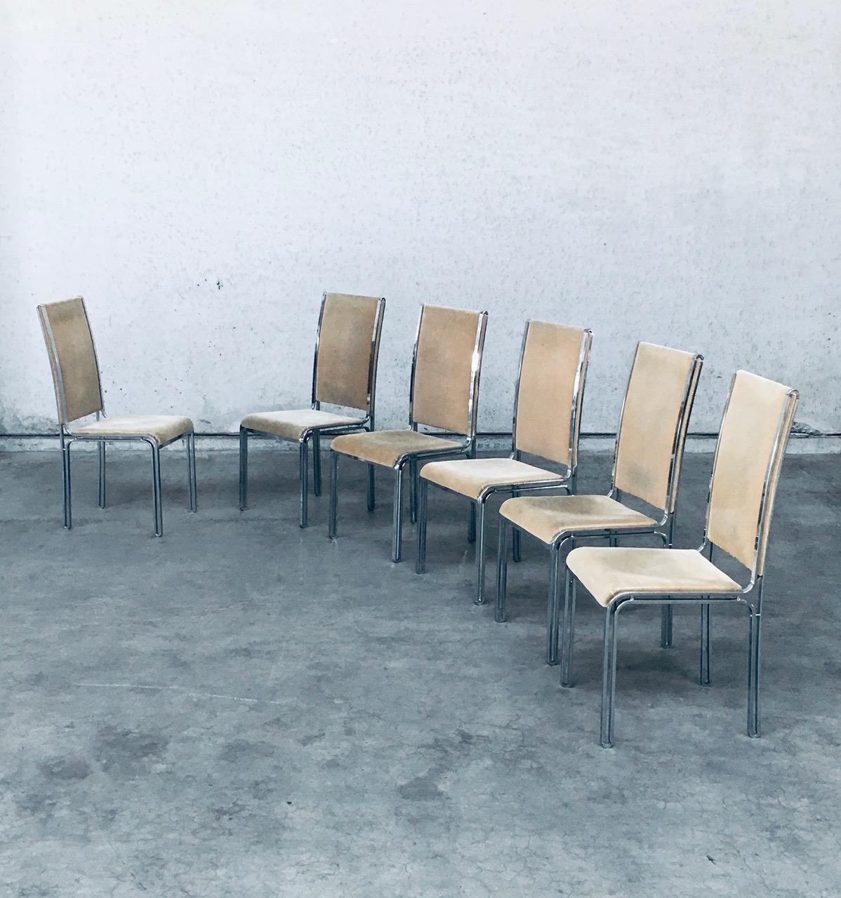 Métal Ensemble de chaises de salle à manger de style Hollywood Regency par Romeo Rega, Italie, années 1970 en vente