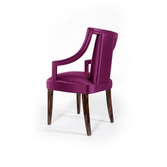 Hollywood Regency Style Dining Chair with Slimmed Down Armrests
