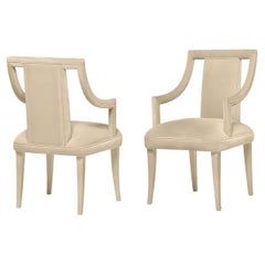 Hollywood Regency Style Dining Chair with Slimmed Down Armrests