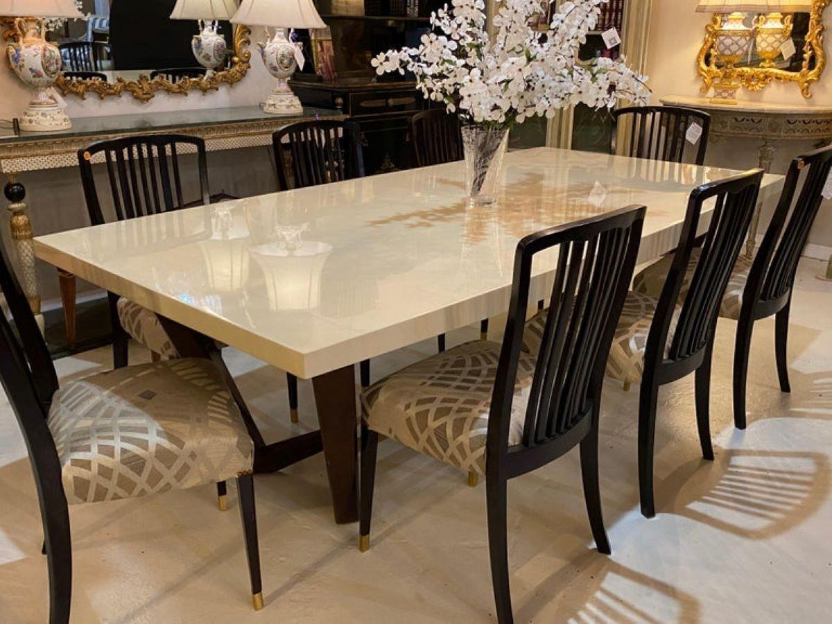 Wood Hollywood Regency Style Dining or Conference Table by Lorin Marsh Design