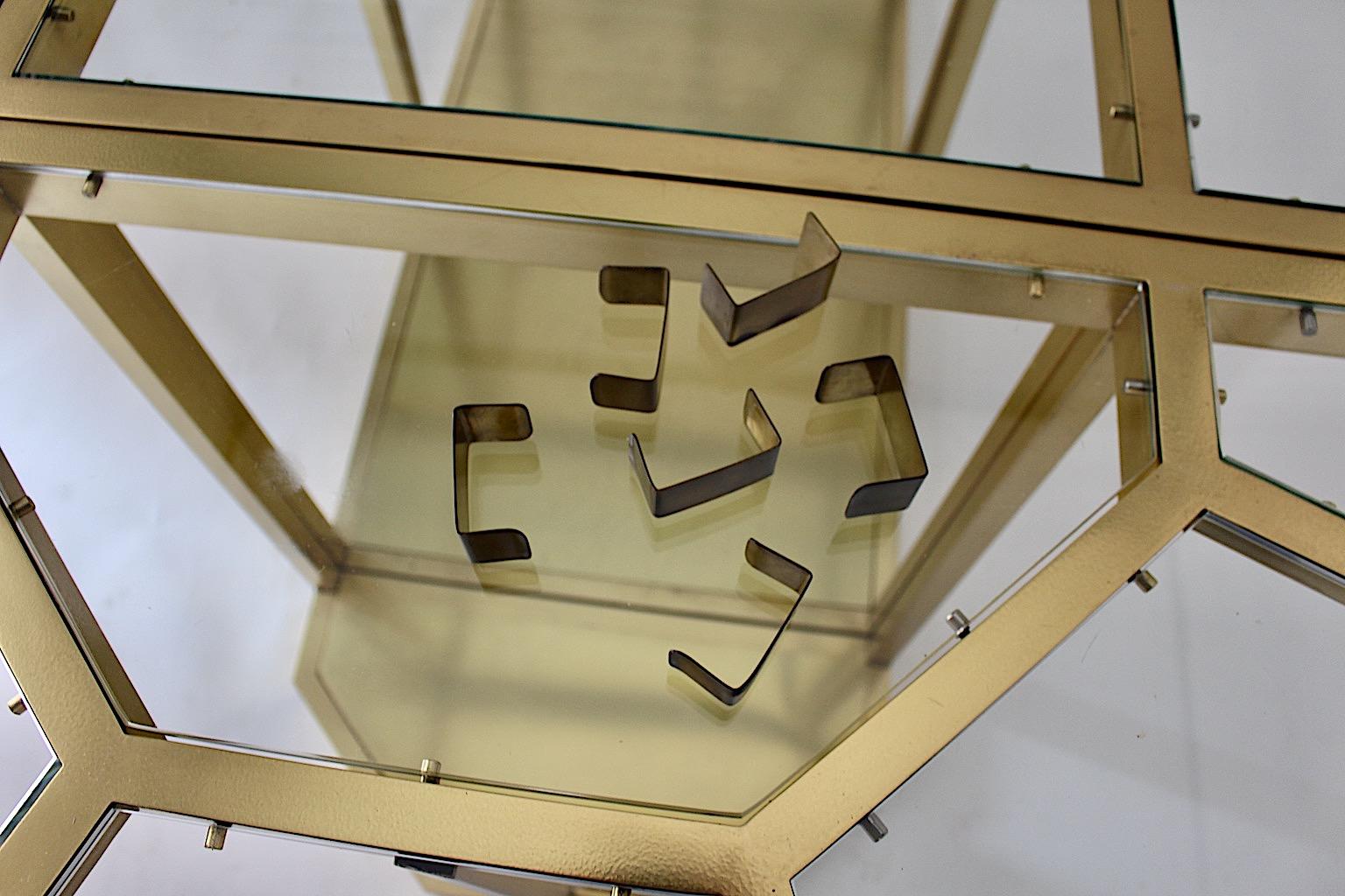 Modernist Vintage Brass Dining Table attributed to Gabriella Crespi Italy 1970s For Sale 10