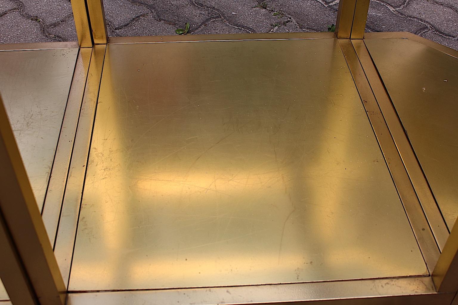 Modernist Modular Table Vintage Brass Glass Dining Table Console Italy 1970s For Sale 12