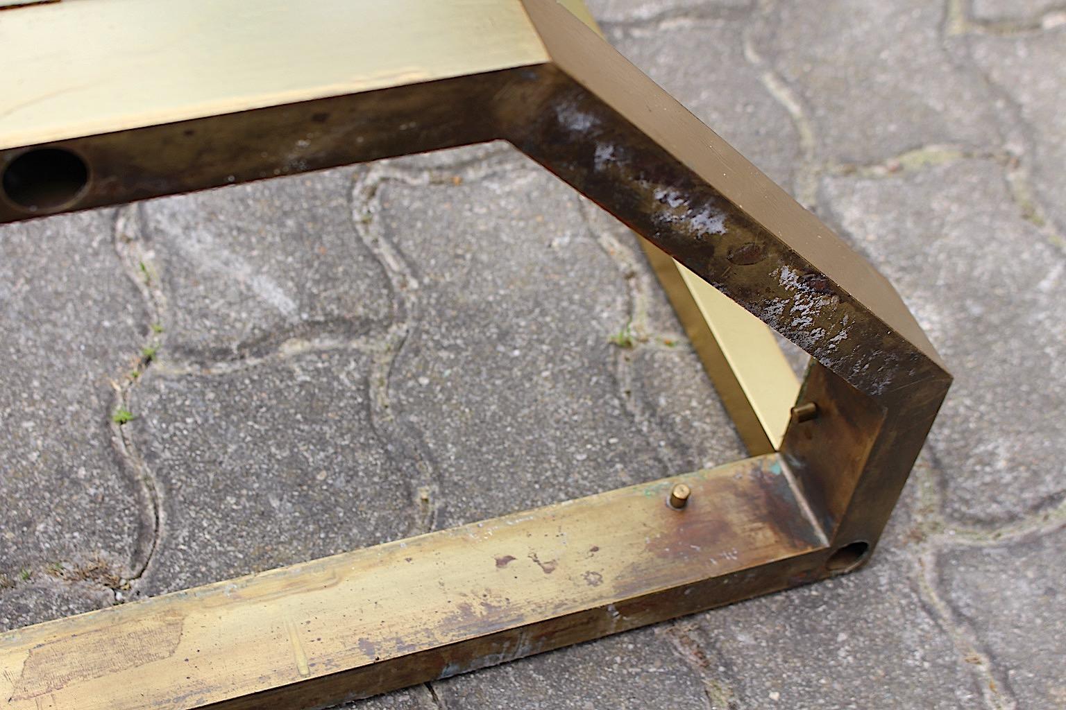 Modernist Vintage Brass Dining Table attributed to Gabriella Crespi Italy 1970s For Sale 15