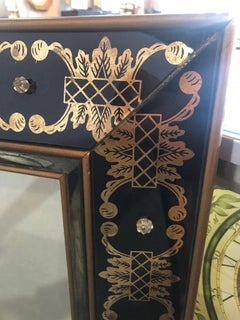 Hollywood Regency Style Églomisé Rectangular Wall or Console Mirror