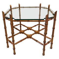 Hollywood Regency Style Faux Bamboo Cocktail Table