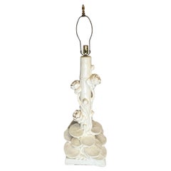 Hollywood Regency Style Faux Bamboo Lotus Table Lamp