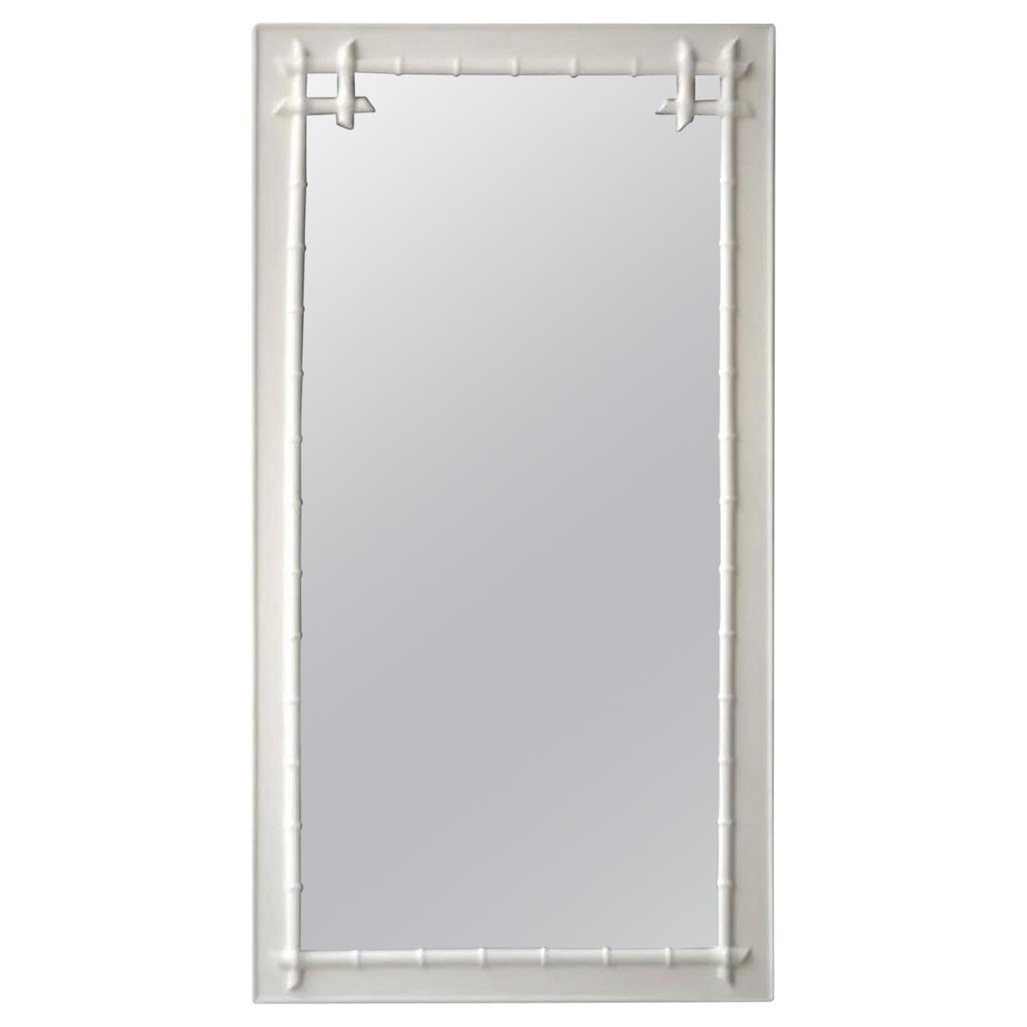 Hollywood Regency Style Faux Bamboo Wall Mirror For Sale