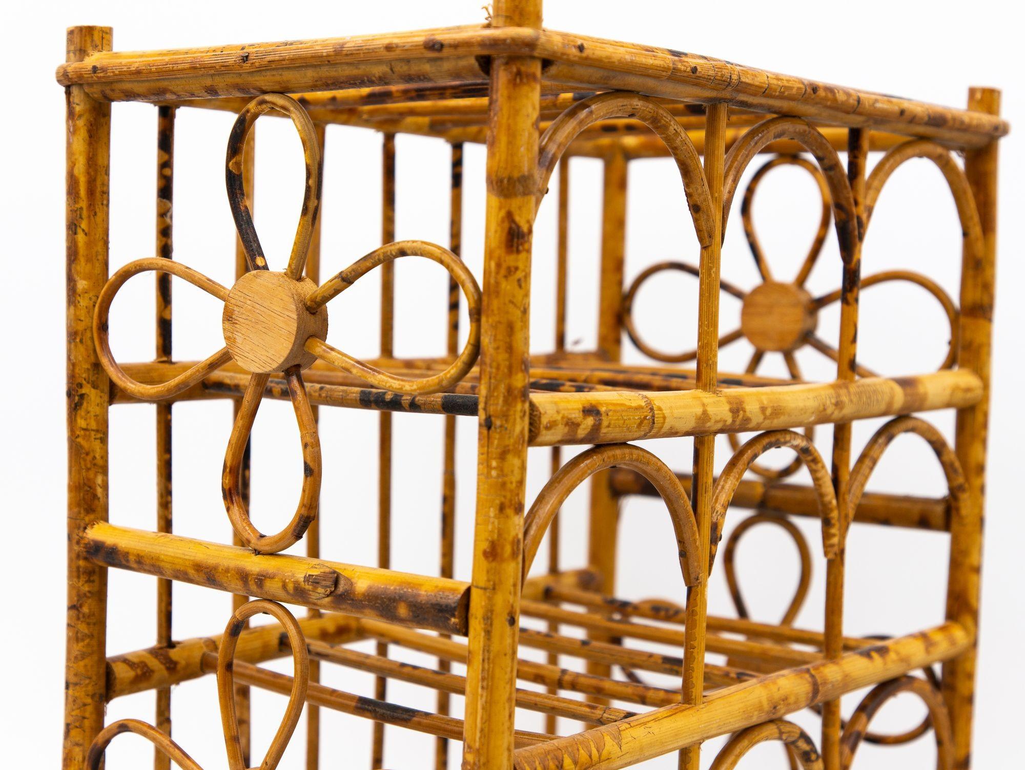 Hollywood Regency Style Faux Bamboo Wine Rack, 1970s USA In Good Condition For Sale In South Salem, NY