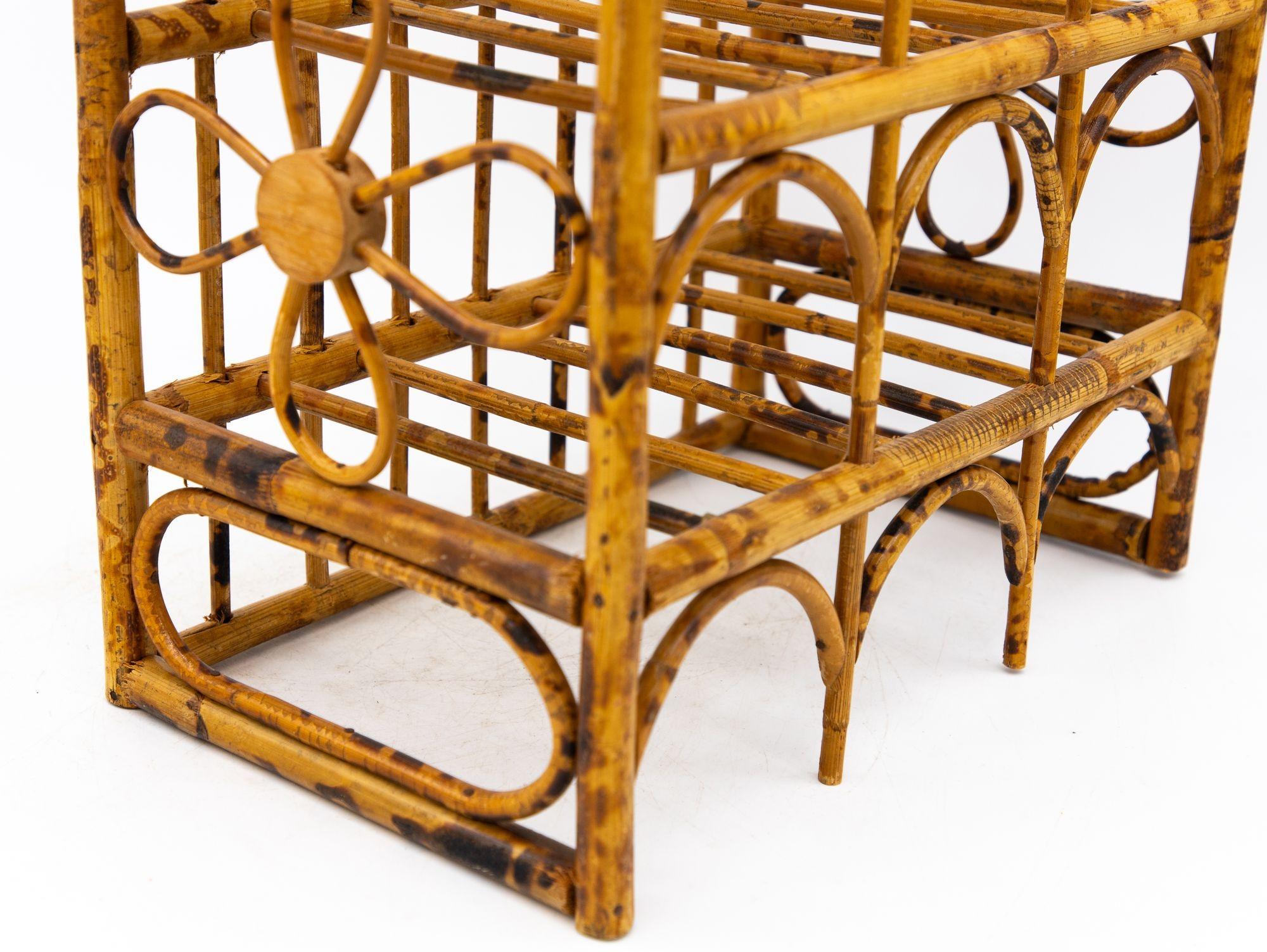 Late 20th Century Hollywood Regency Style Faux Bamboo Wine Rack, 1970s USA For Sale
