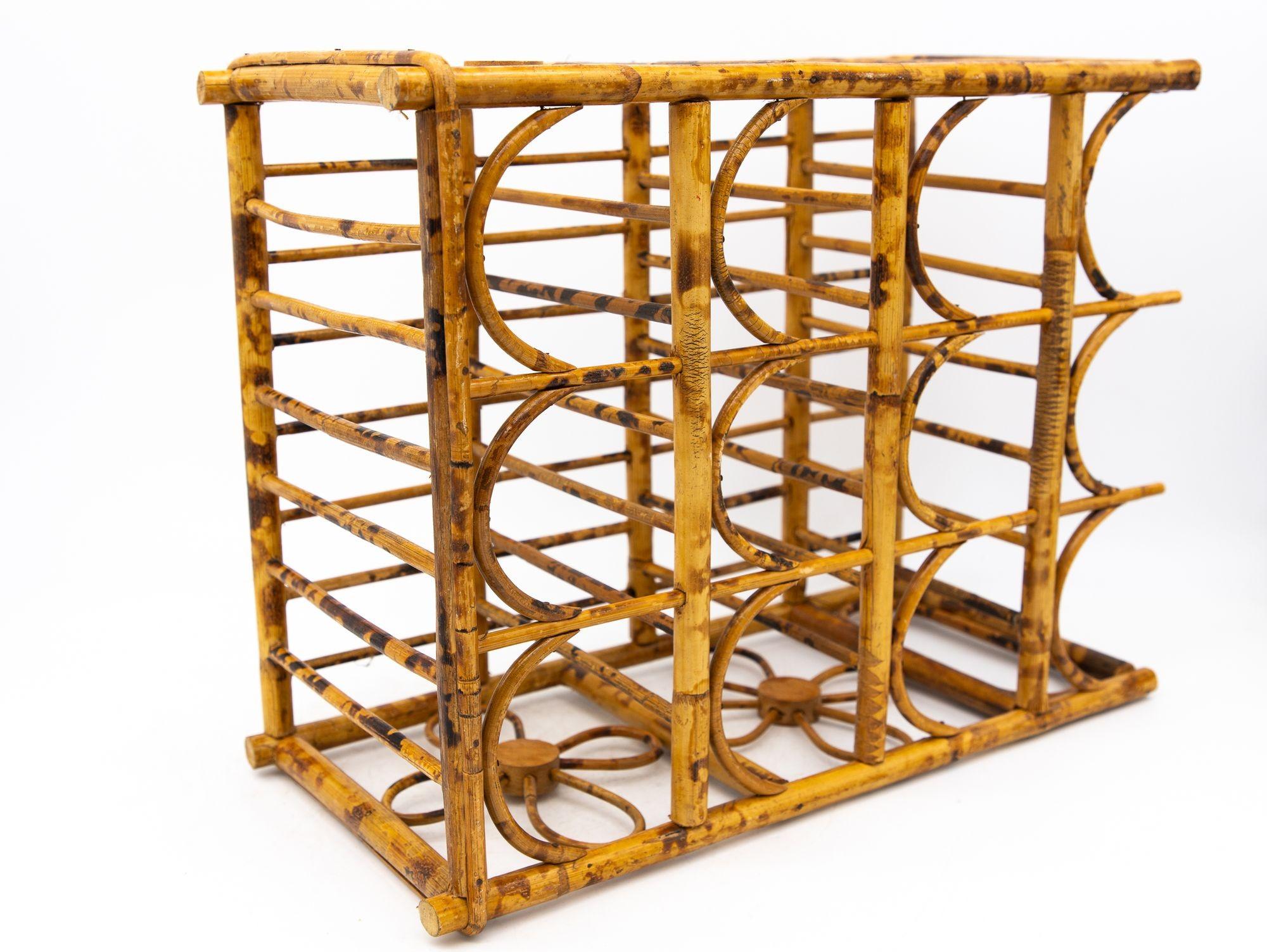 Hollywood Regency Style Faux Bamboo Wine Rack, 1970s USA For Sale 1