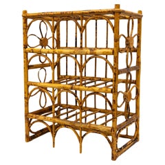 Hollywood Regency Style Faux Bamboo Wine Rack, 1970s USA