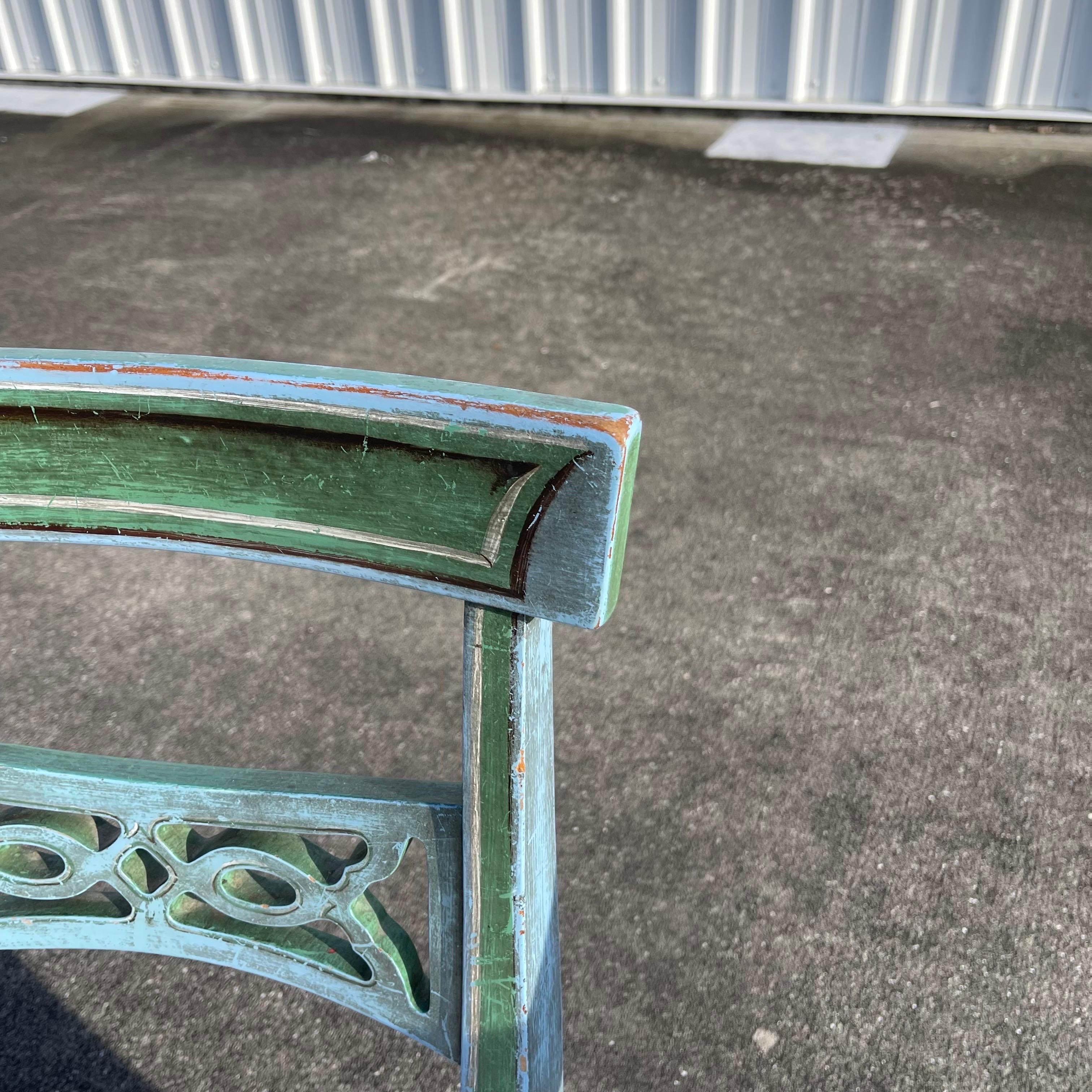 Hollywood Regency Style Faux Painted Patinated Chairs, Set of 4 2