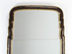 Hollywood Regency Style Faux Tortoise Shell and Gilt Decorated Wall Mirror