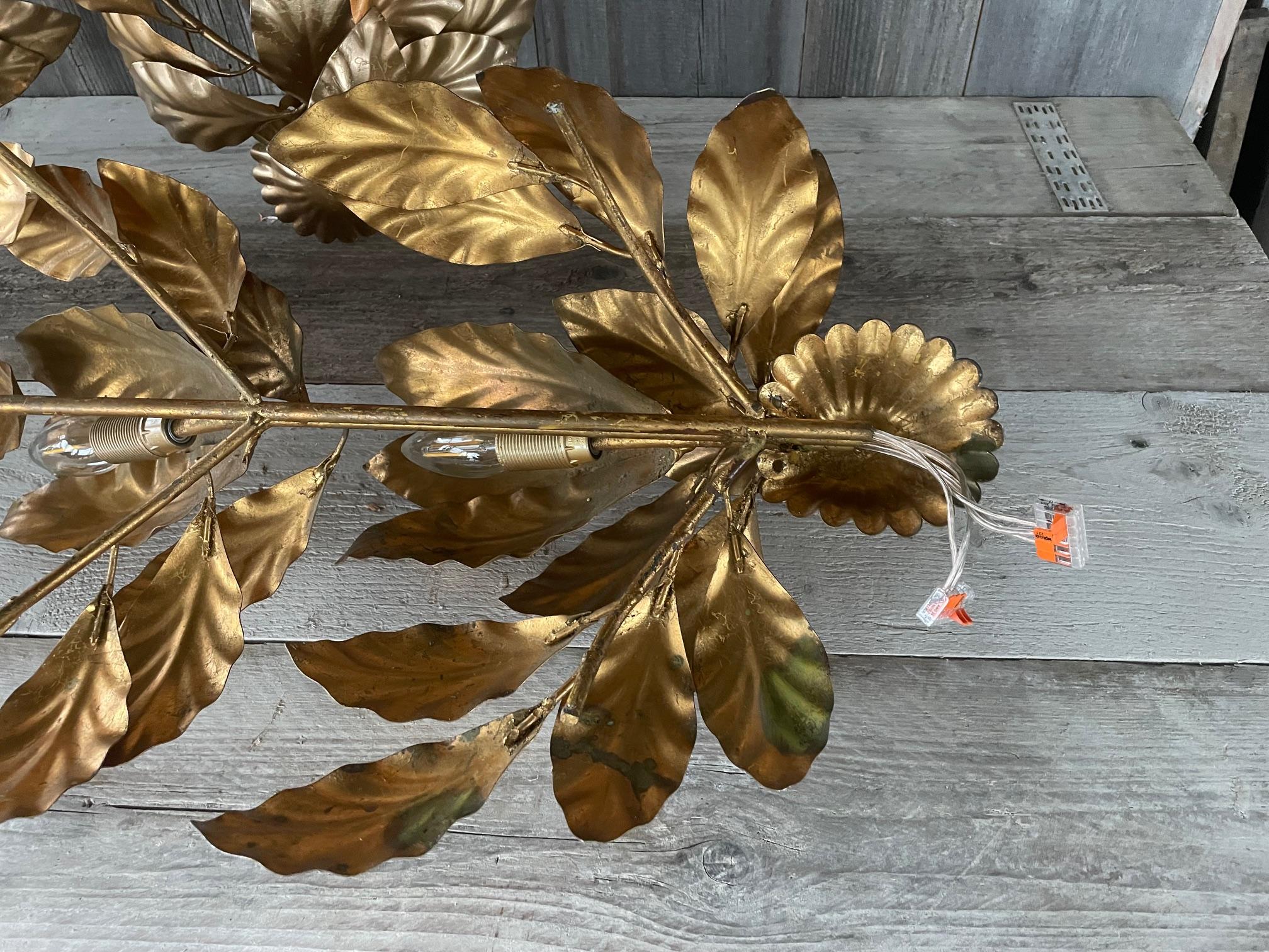 Iron Hollywood Regency style Florentine wall lights For Sale