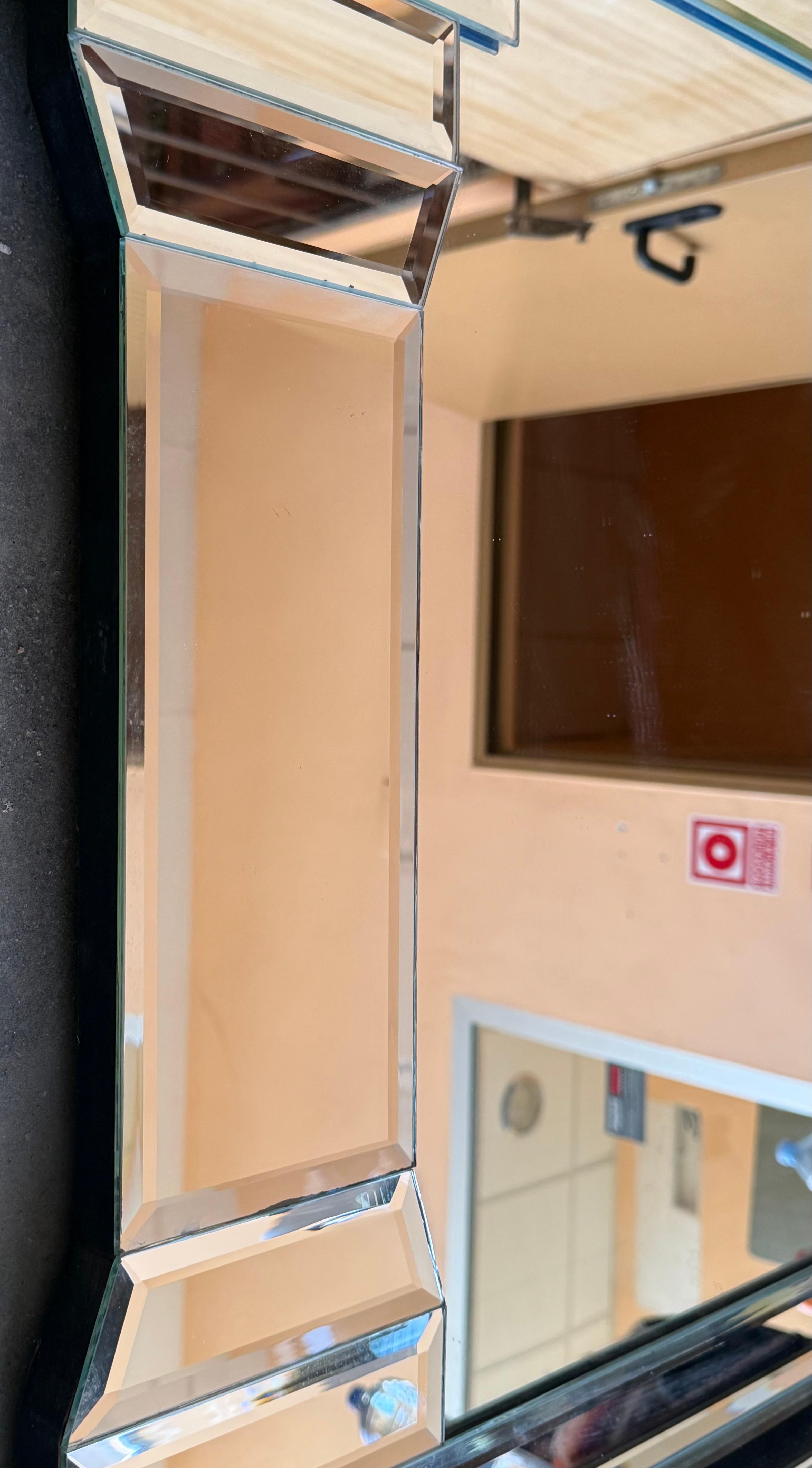 Hollywood Regency Style Full-Length Rectangular Beveled Mirror For Sale 1