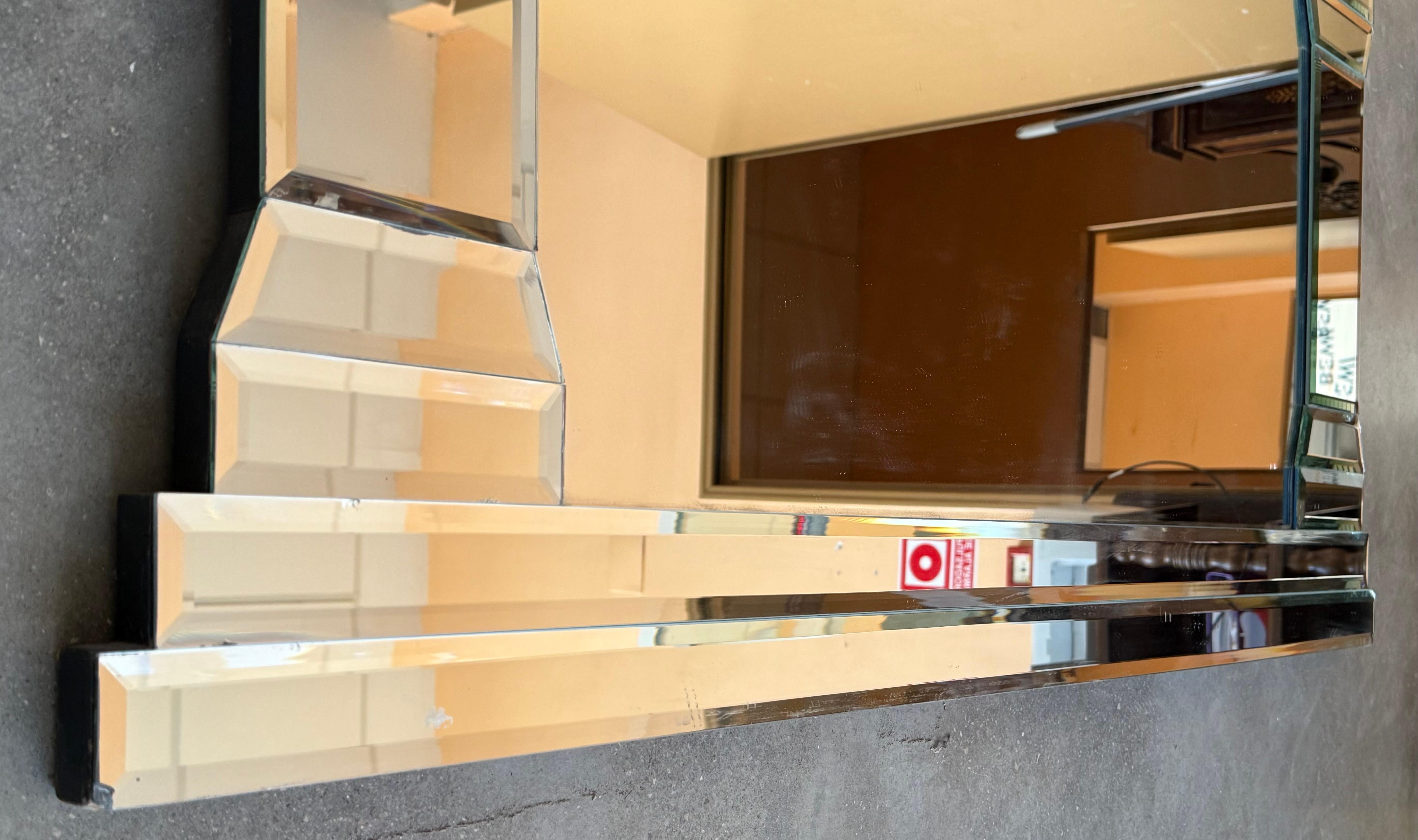 Hollywood Regency Style Full-Length Rectangular Beveled Mirror For Sale 2