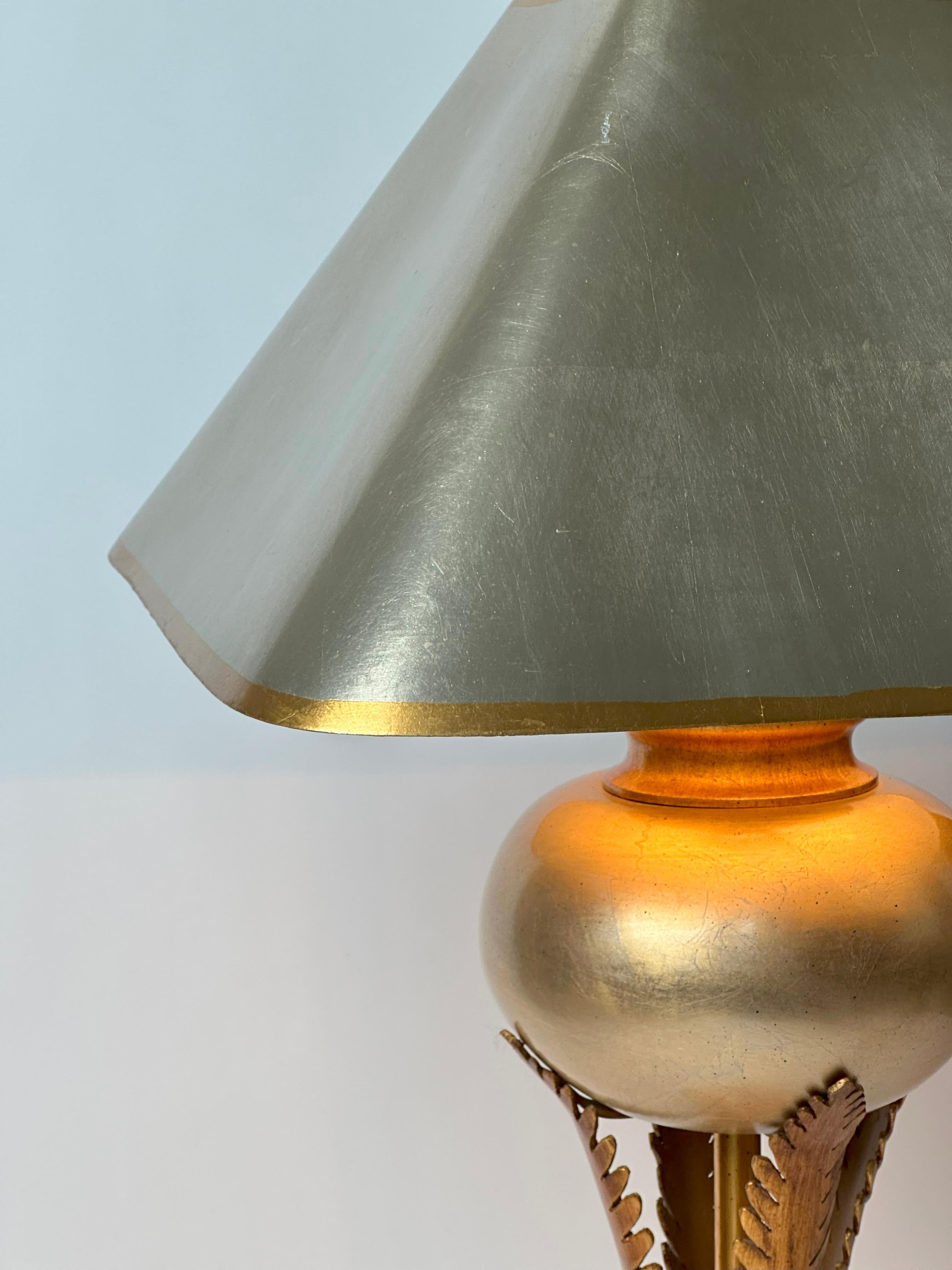 Gilt Hollywood Regency Style Gilded Palm Tree Lamp by Lam Lee, Leeazanne  c.1980s For Sale