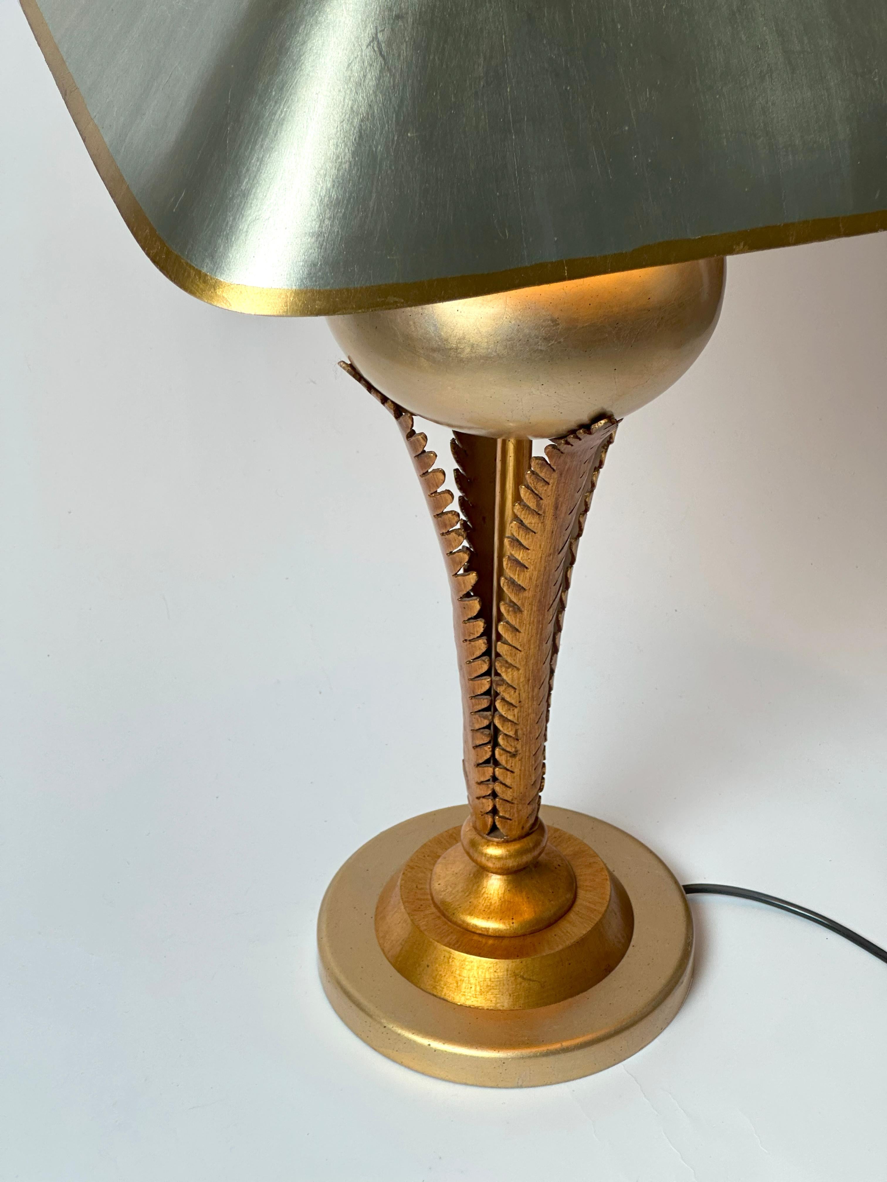 Hollywood Regency Style Gilded Palm Tree Lamp by Lam Lee, Leeazanne  c.1980s For Sale 1