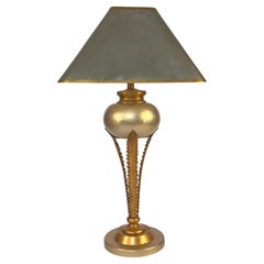 Lampada a palma dorata in stile Hollywood Regency di Lam Lee, Leeazanne  c.anni '80