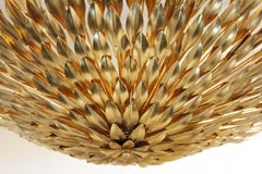 Hollywood Regency Style Gilt Metal Leaf Parasol Chandelier