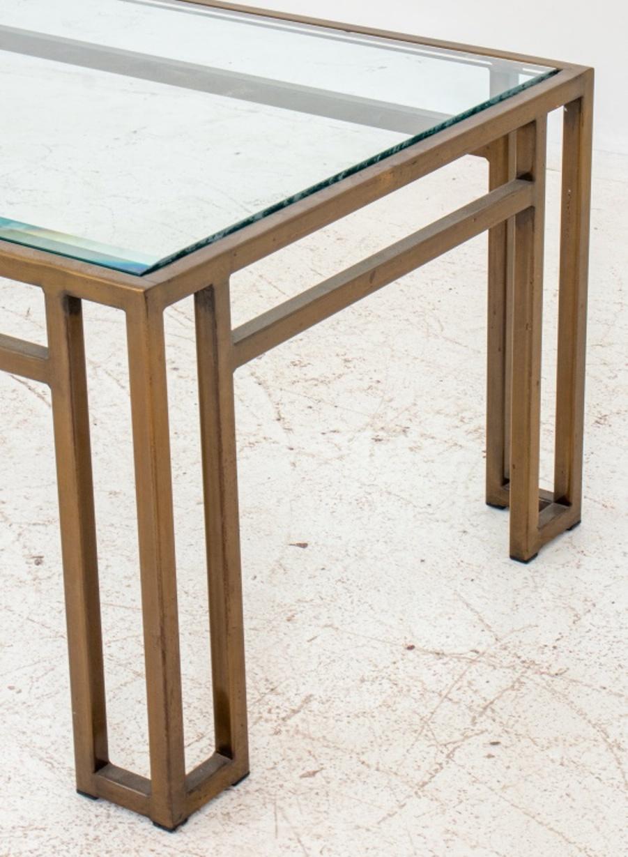 20th Century Hollywood Regency Style Gilt Metal Low Table