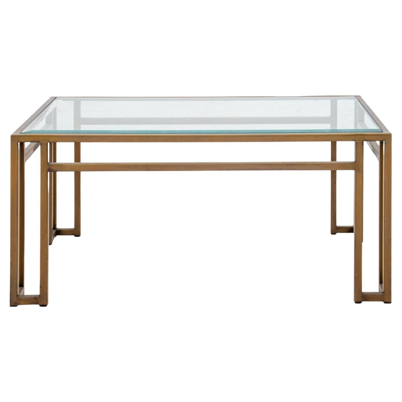 Hollywood Regency Style Gilt Metal Low Table