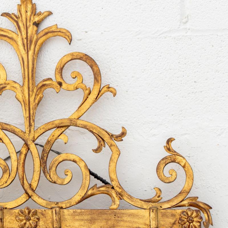 20th Century Hollywood Regency Style Gilt Metal Mirror For Sale