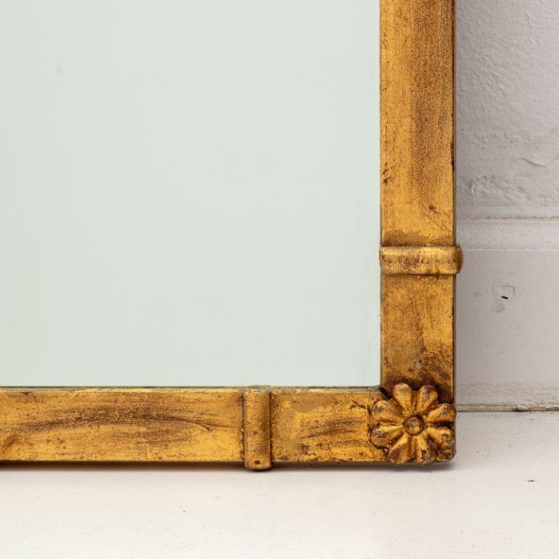 Hollywood Regency Style Gilt Metal Mirror For Sale 2