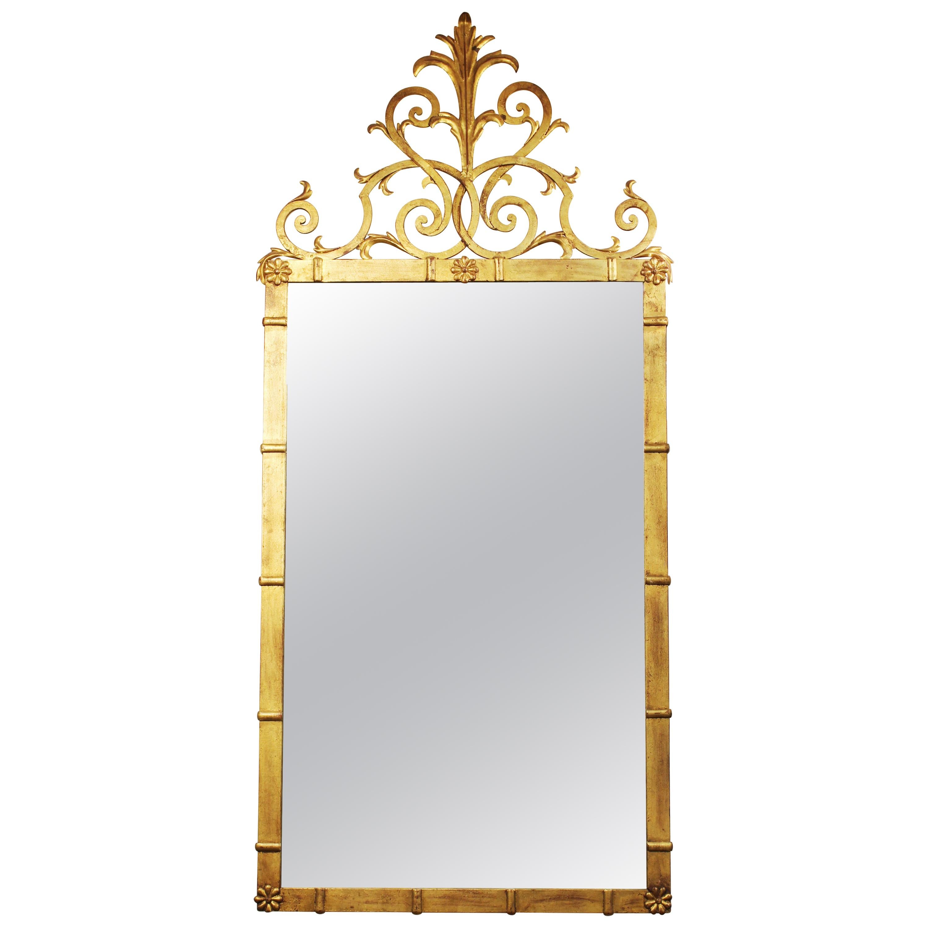 Hollywood Regency Style Gilt Metal Mirror