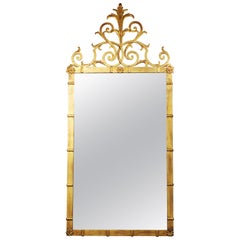 Vintage Hollywood Regency Style Gilt Metal Mirror