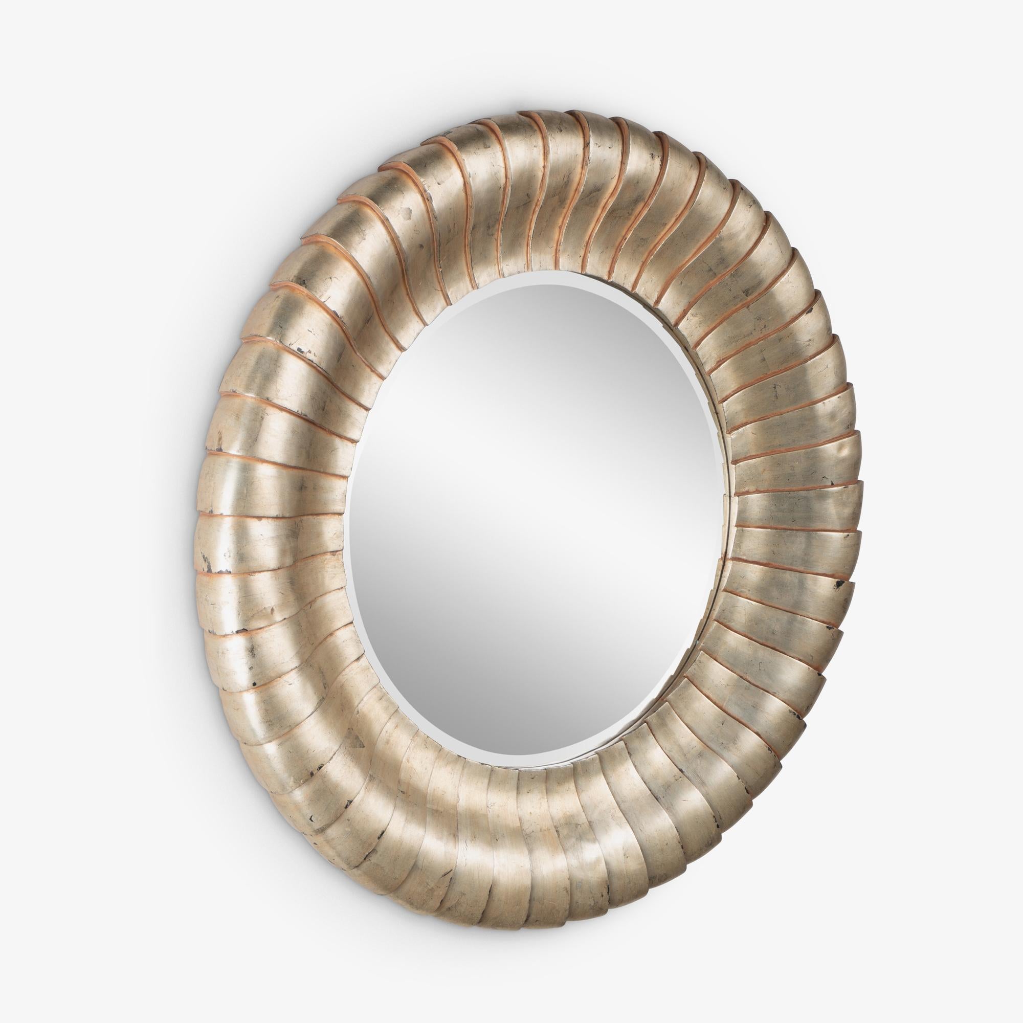 American Hollywood Regency Style Gilt Scalloped Wall Mirror For Sale