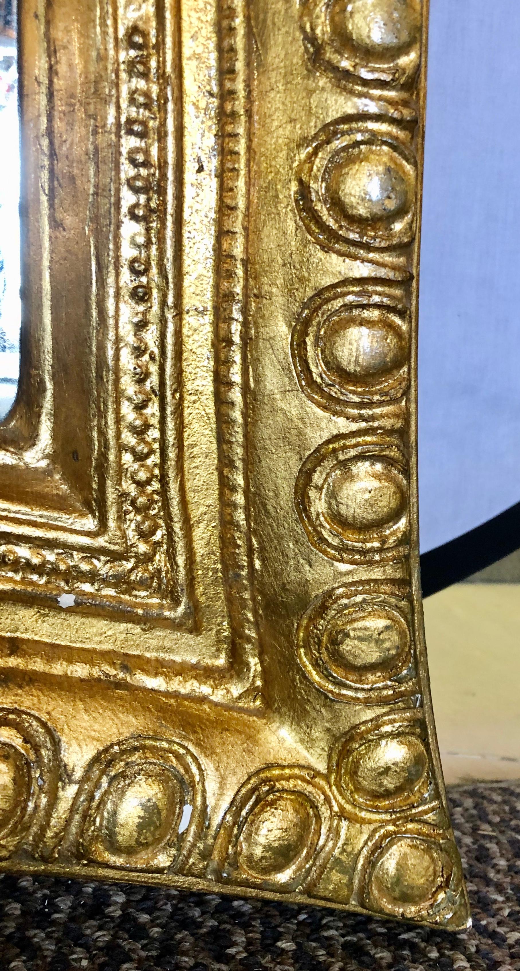 Hollywood Regency Style Giltwood Carved Standing Floor or Wall Mirror 2