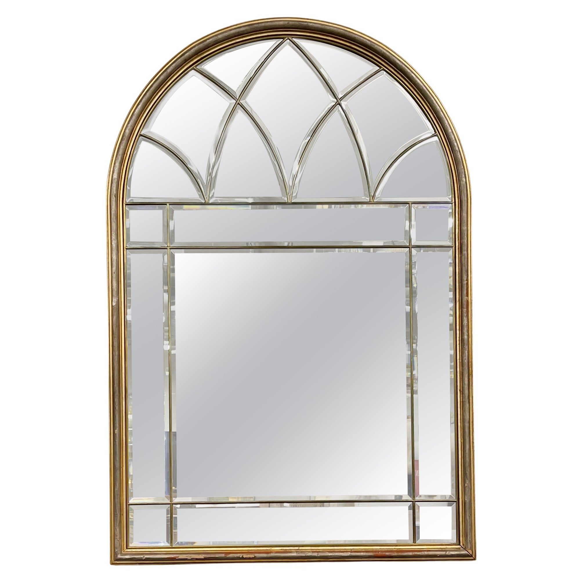 Hollywood Regency Style Gilt Wood Console, Pier Mirror by Le Barge, Dome Top