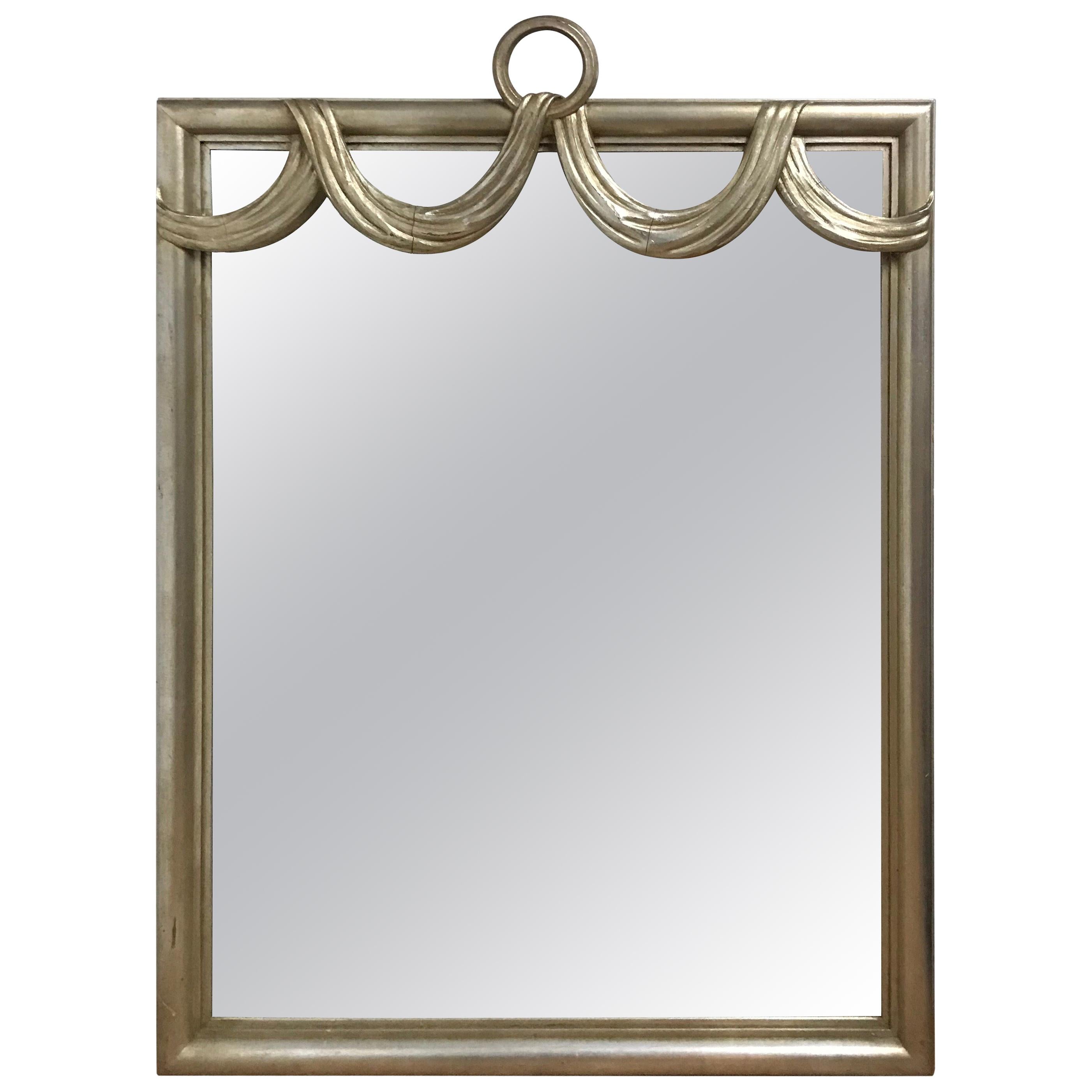 Hollywood Regency Style Giltwood Swag Mirror For Sale