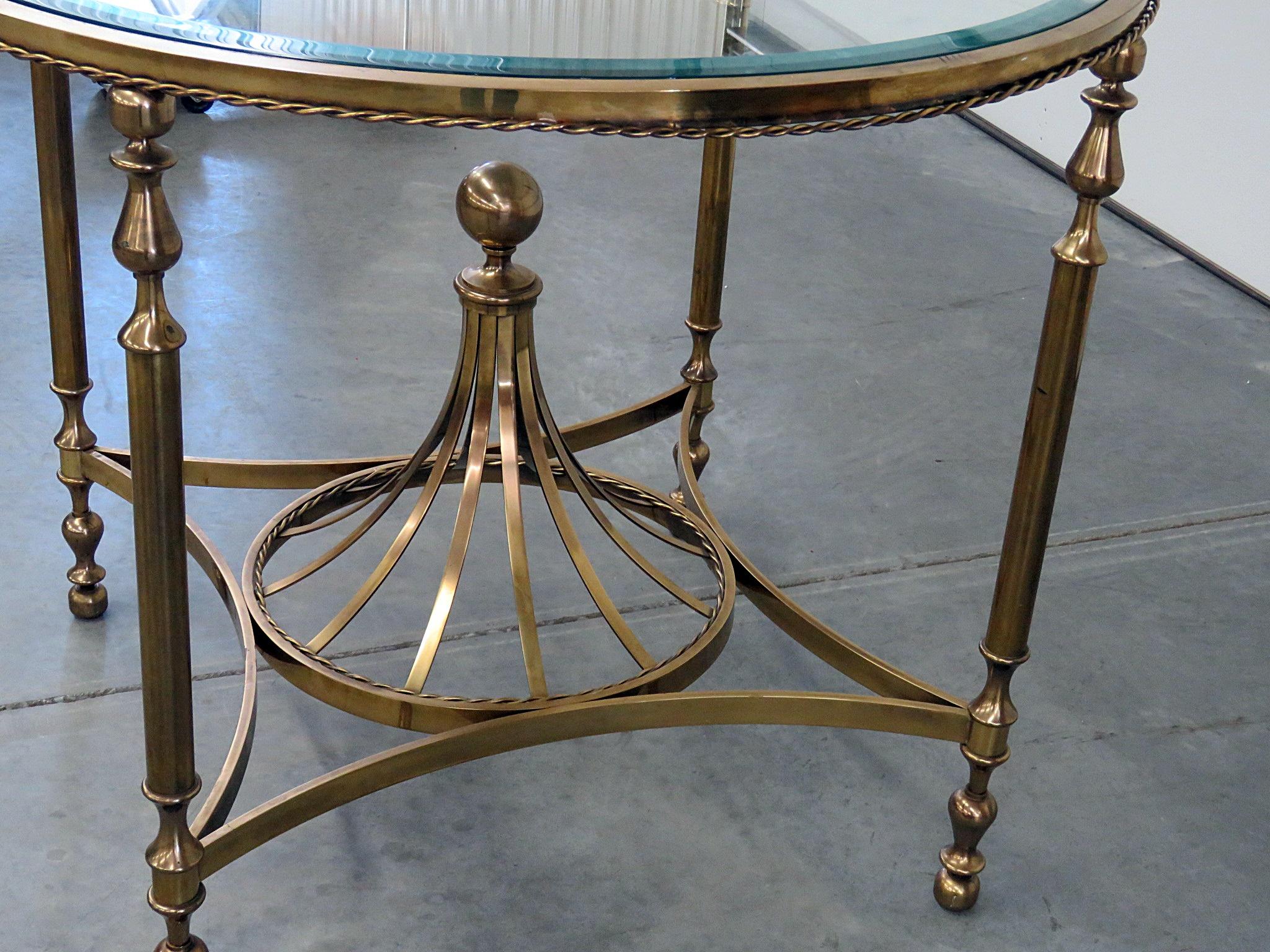 Hollywood Regency Style Glass Top Center Table In Good Condition In Swedesboro, NJ