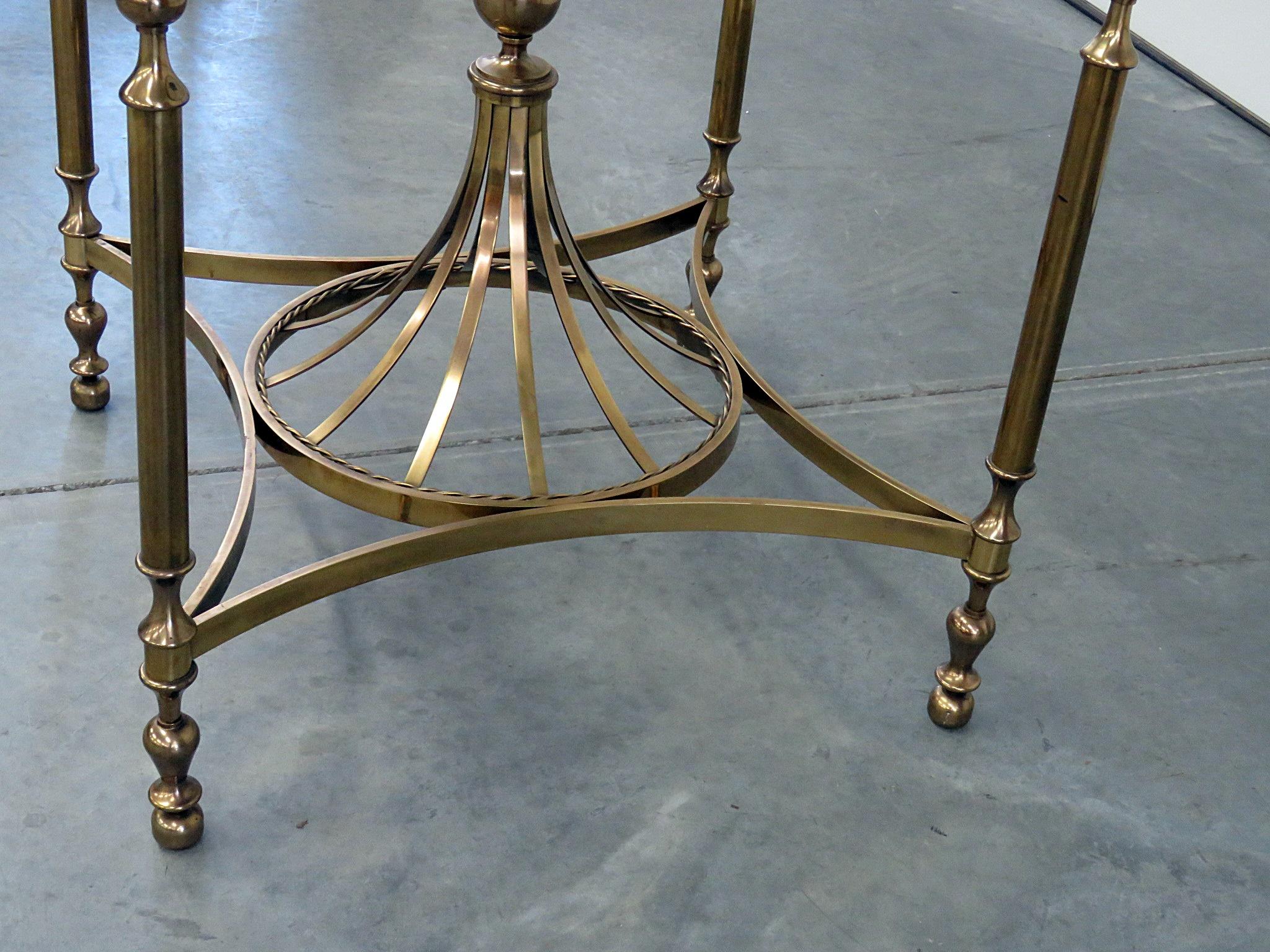 20th Century Hollywood Regency Style Glass Top Center Table