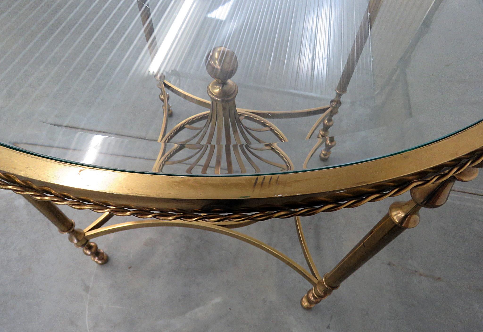 Hollywood Regency Style Glass Top Center Table 2