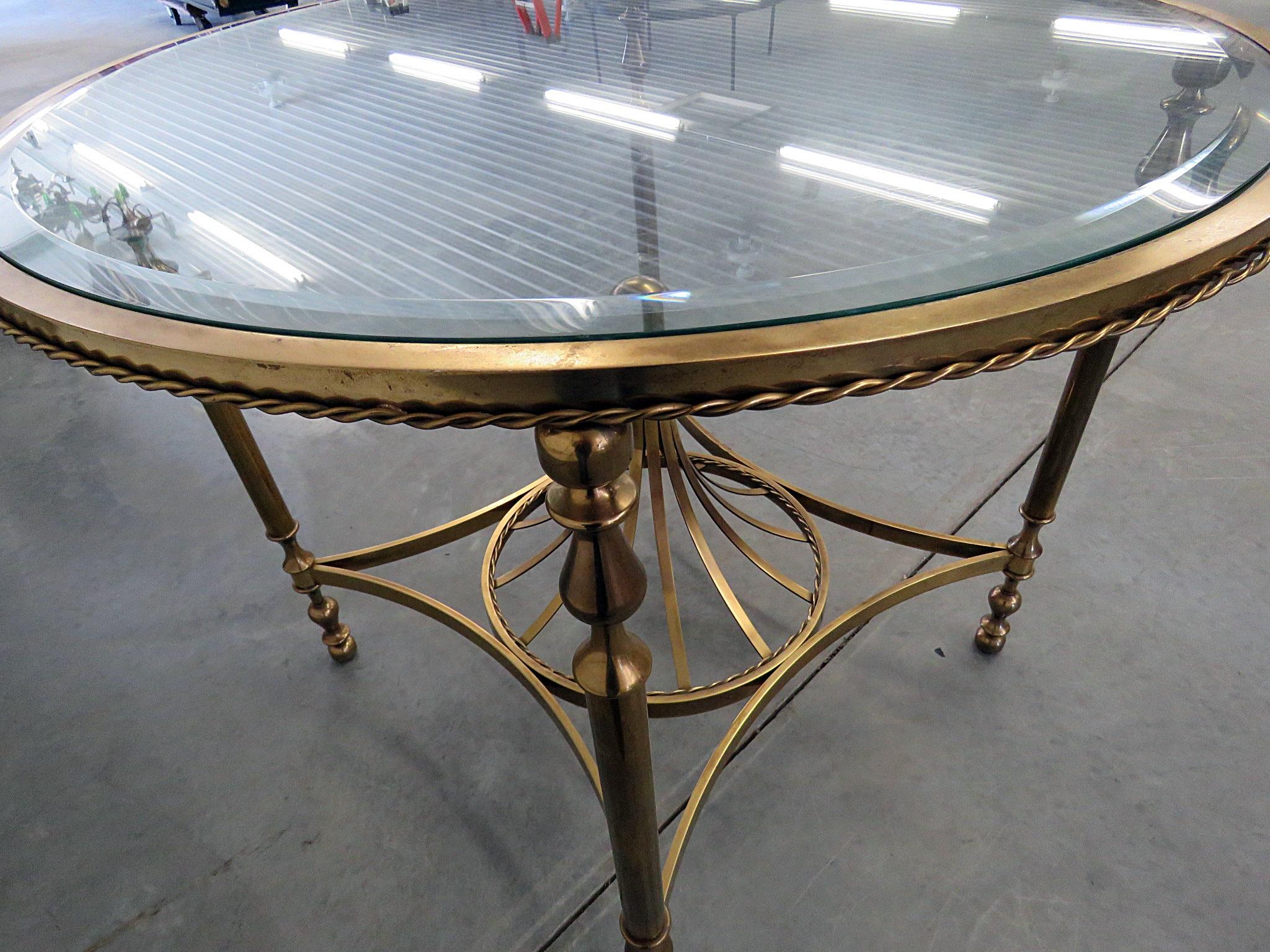 Hollywood Regency Style Glass Top Center Table 3