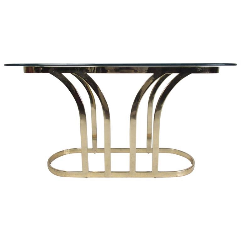 Consola con tapa de cristal estilo Hollywood Regency