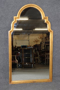 Hollywood Regency Style Gold Gilt Carved Wall Mirror By Friedman Brothers